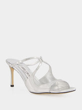 Jimmy Choo Anise 75 Silver Leather Mules