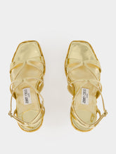 Jimmy Choo Gold Ayla Raffia Wedge Sandals