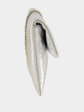 Jimmy Choo Silver Zandra Metallic Leather Clutch Bag
