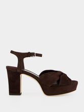 Jimmy Choo Heloise 80 Chocolate Suede Platform Sandals