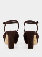 Jimmy Choo Heloise 80 Chocolate Suede Platform Sandals