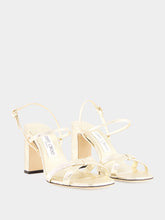 Jimmy Choo Platinum Elsy 85 Metallic Sandals