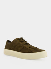 Tom Ford Khaki and Cream Suede Lace-Up Sneakers