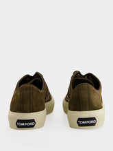 Tom Ford Khaki and Cream Suede Lace-Up Sneakers