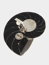 Julietta Black Nautilus Shell Clip-On Earrings