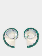 Julietta Green Nautilus Shell Clip-On Earrings