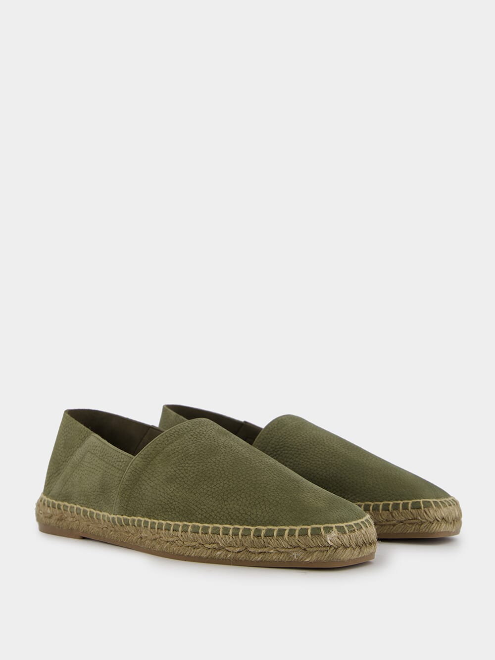 Grained Leather Espadrilles