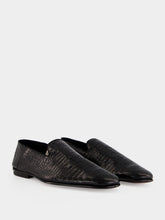 Tom Ford Black Printed Alligator Steven Slipper