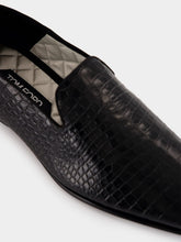Tom Ford Black Printed Alligator Steven Slipper