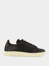 Tom Ford Black Croc-Print Leather Warwick Sneakers