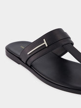 Tom Ford Black T-Sandal Smooth Leather