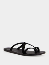 Tom Ford Black Leather Criss-Cross Sandals