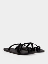 Tom Ford Black Leather Criss-Cross Sandals