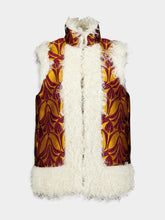 La DoubleJ Patterned-Brocade Shearling-Trim Vest