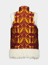 La DoubleJ Patterned-Brocade Shearling-Trim Vest