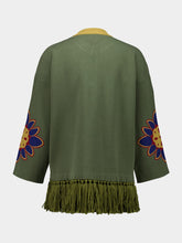 Paula Jade Duffel Bag Jacquard Sweater with Fringes