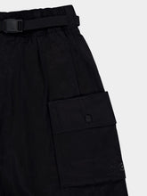 Y-3 Black Crinkled Twill Cargo Shorts