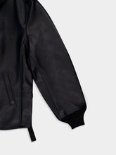 Y-3 Black Pleather Bomber Jacket