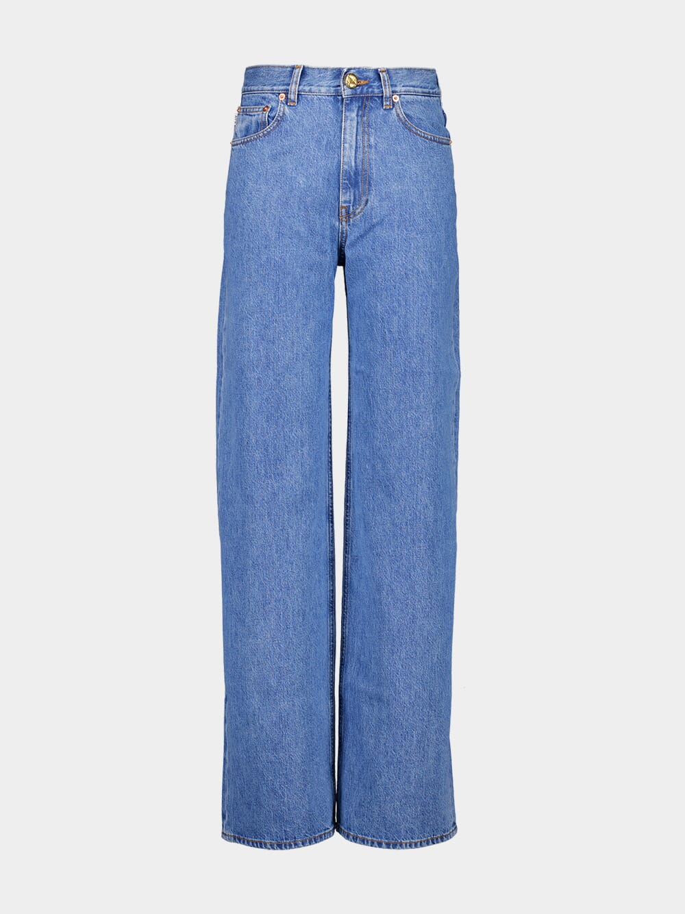 Blue Java High-Rise Wide-Leg Jeans