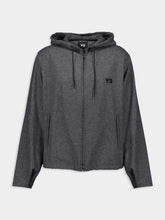 Y-3 Grey Wool Logo Zip Hoodie