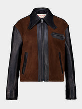 Marni Black and Brown Leather Jacket with Crust