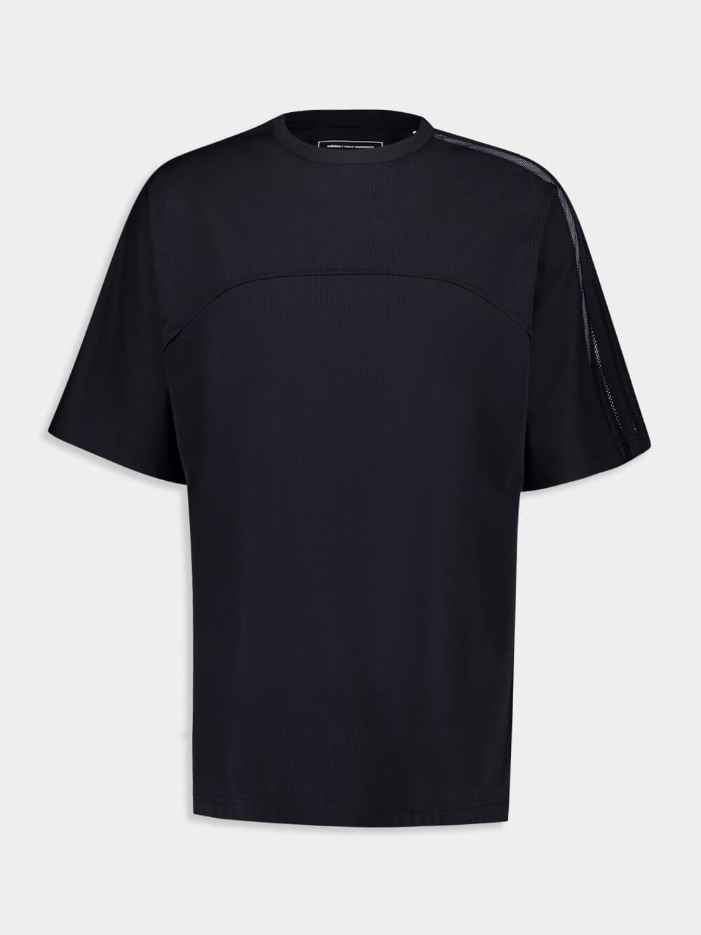 Black Mesh Detail T-Shirt