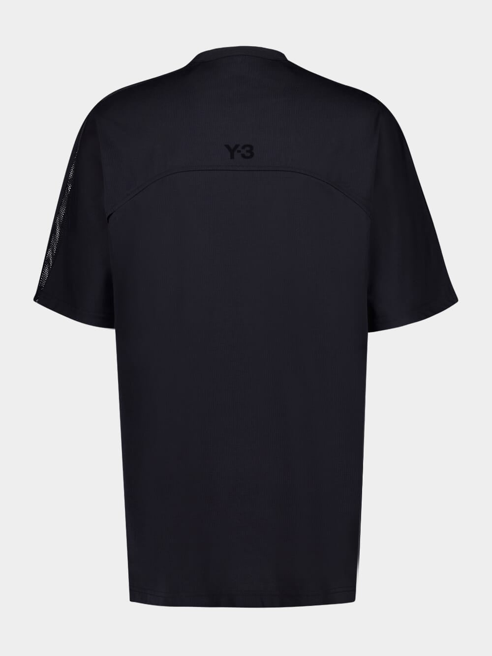 Black Mesh Detail T-Shirt