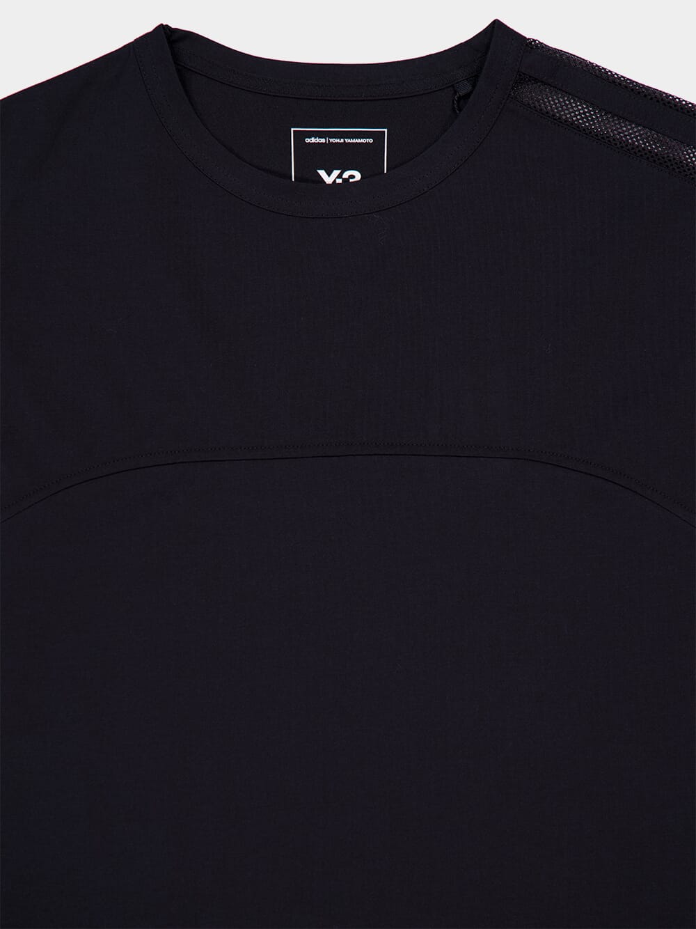 Black Mesh Detail T-Shirt