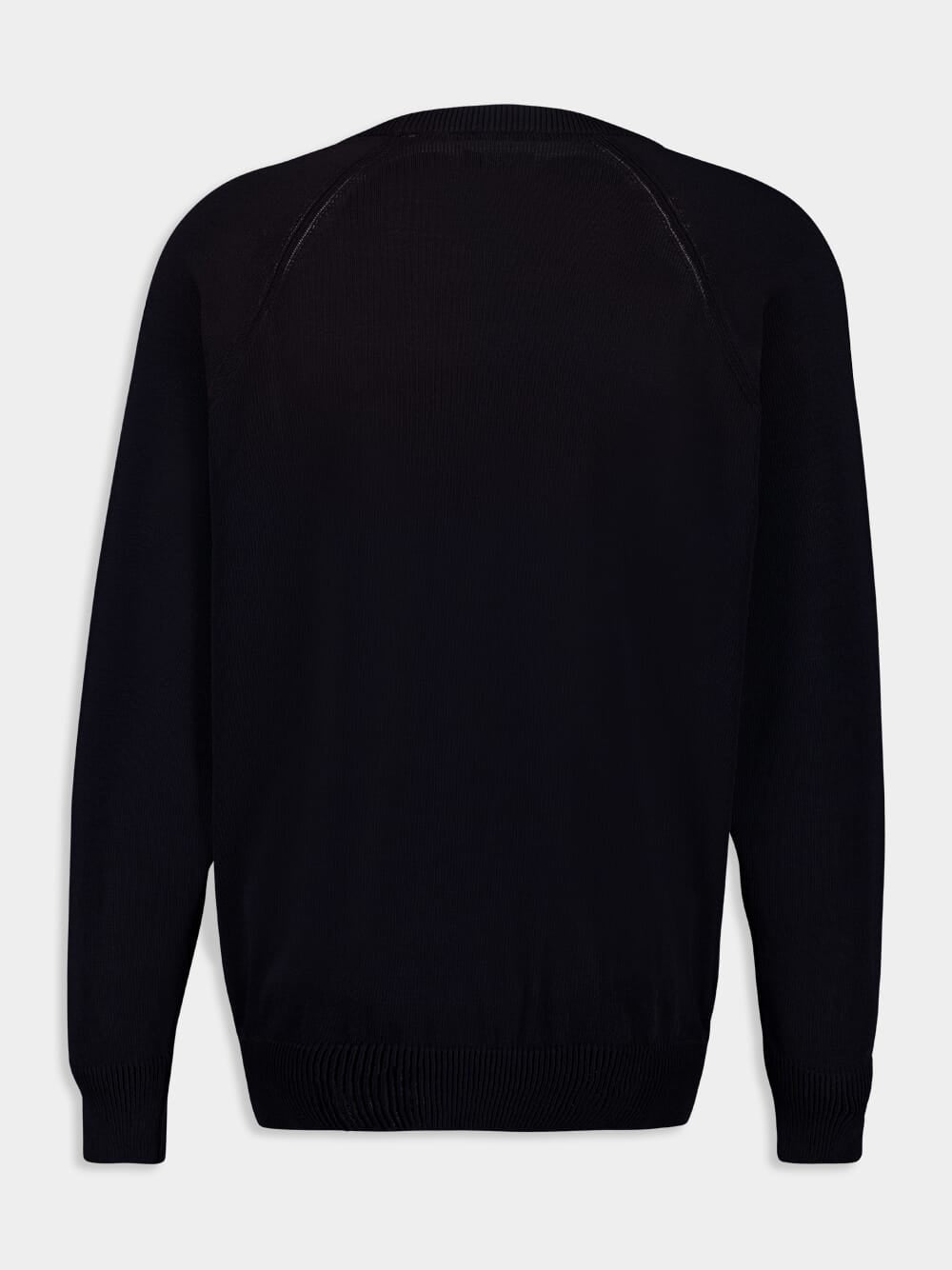 Black Crew-Neck Knit Sweater