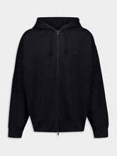 Y-3 Black Zip-Up Hooded Sweatshirt