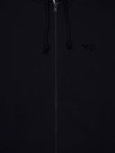 Y-3 Black Zip-Up Hooded Sweatshirt