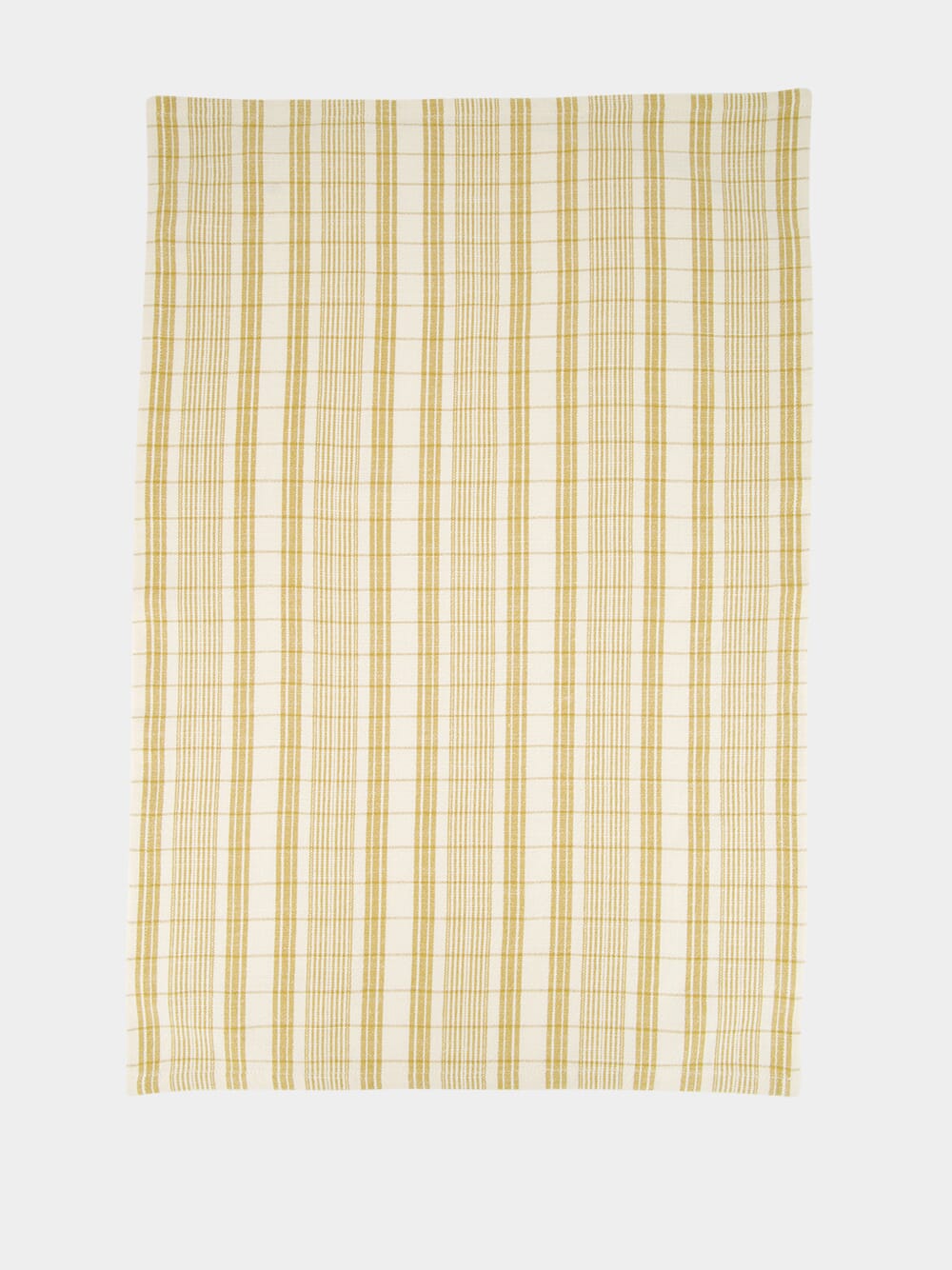 Off-White and Mustard Checked Kitchen Towel