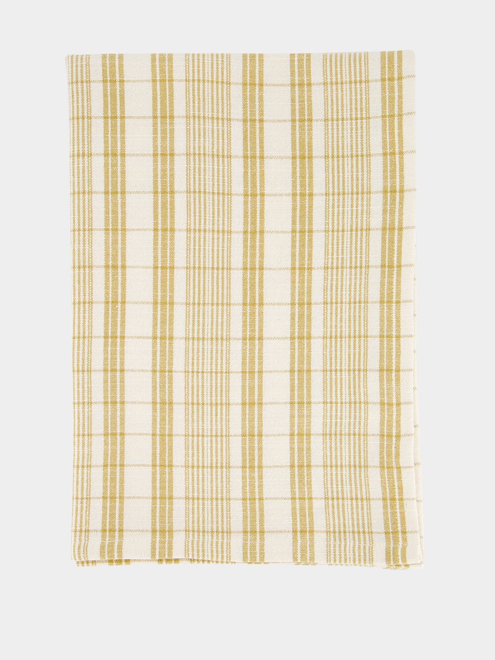 Off-White and Mustard Checked Kitchen Towel