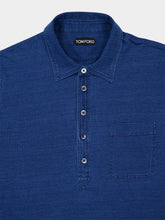 Tom Ford Indigo Blue Regular Fit Long-Sleeve Polo Shirt