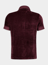 Tom Ford Burgundy Modal Velour Polo Shirt
