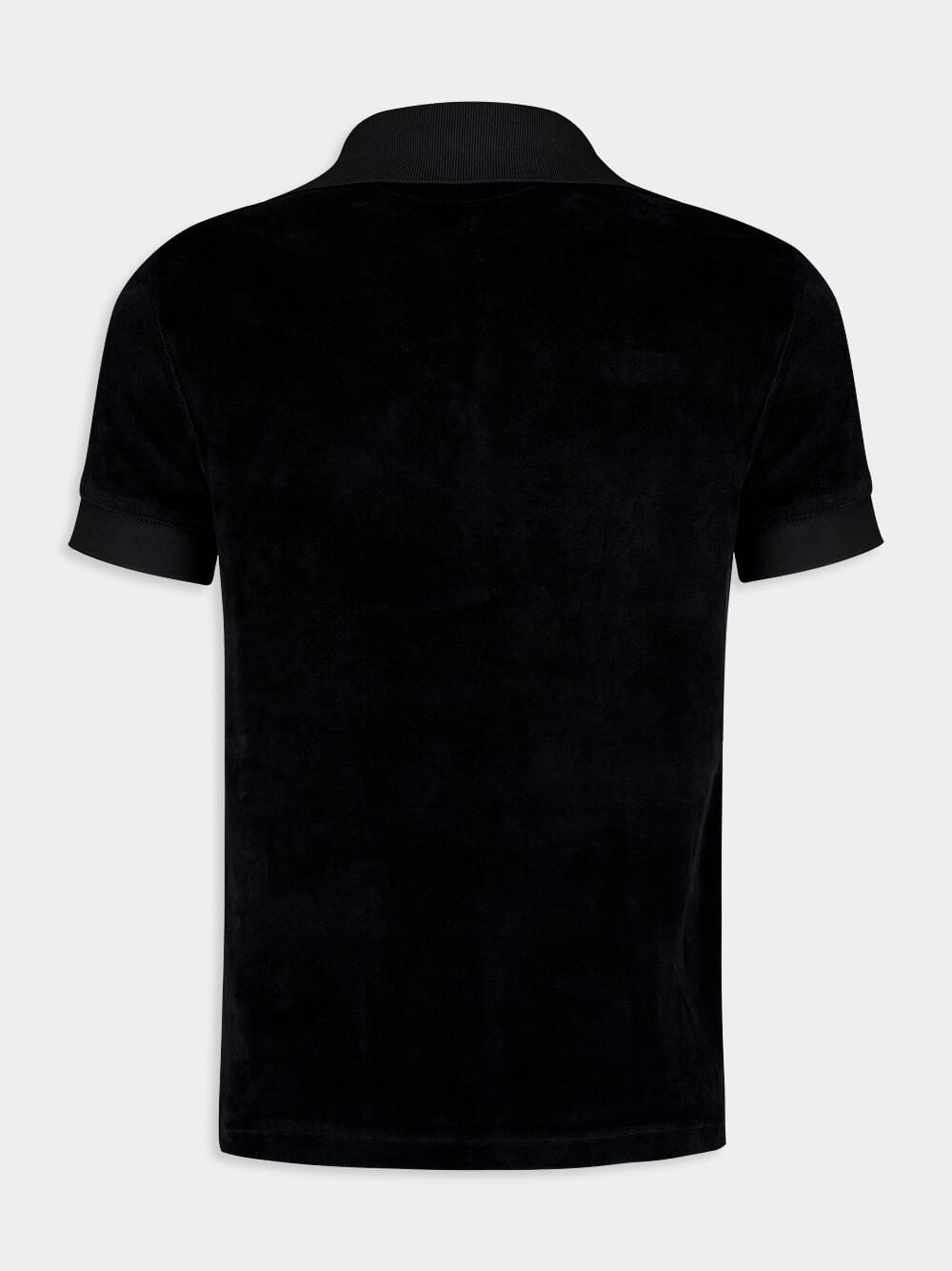 Black Modal Velour Polo Shirt