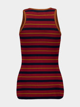 Paula Julia Red Dahlia Knitted Striped Tank Top