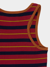 Paula Julia Red Dahlia Knitted Striped Tank Top