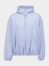 Marni Light Blue Checked Seersucker Hooded Jacket