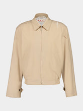 Marni Cream Light Wool Blend Zip Jacket