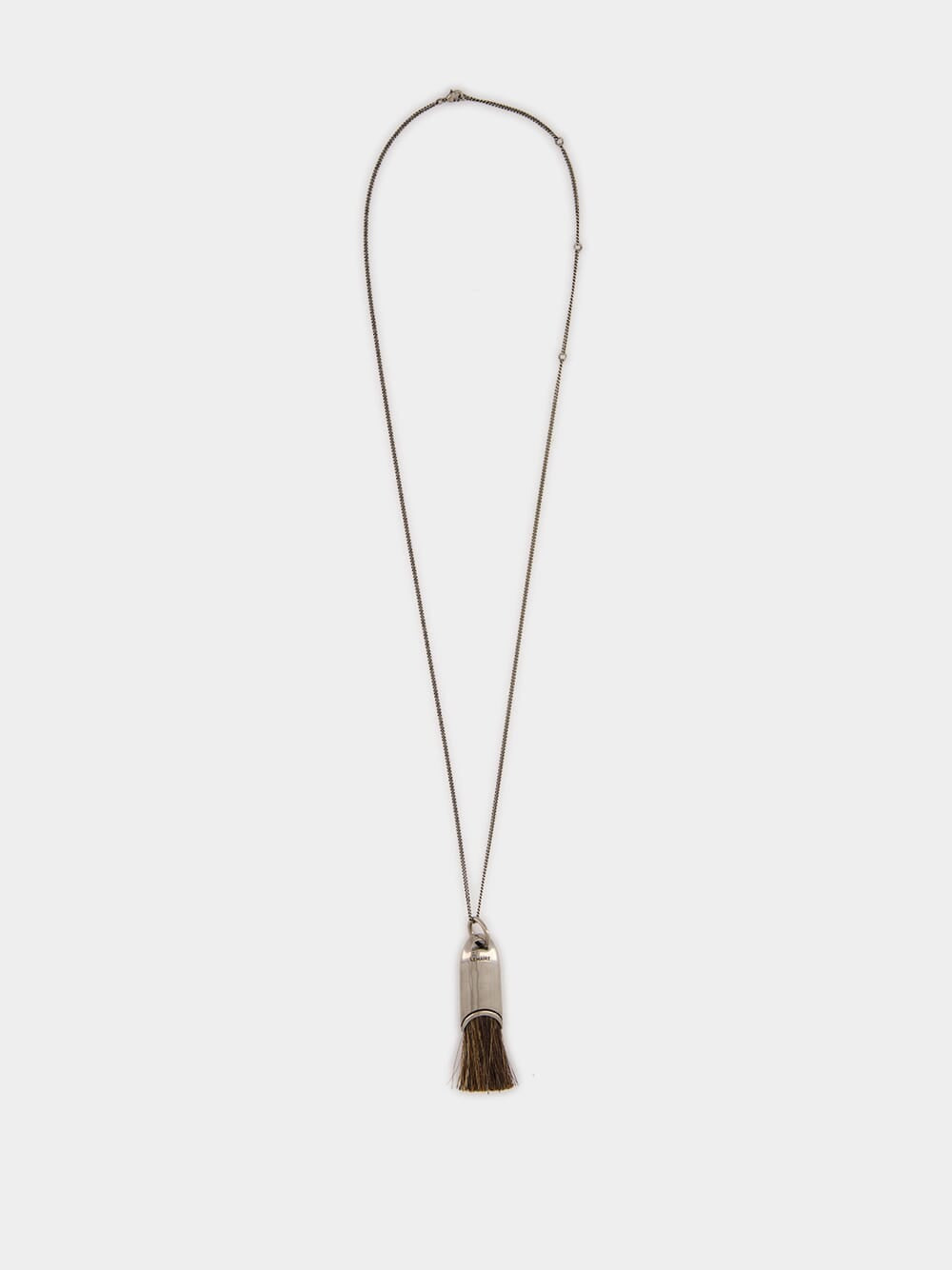 Brown Silver Personal Brush Necklace