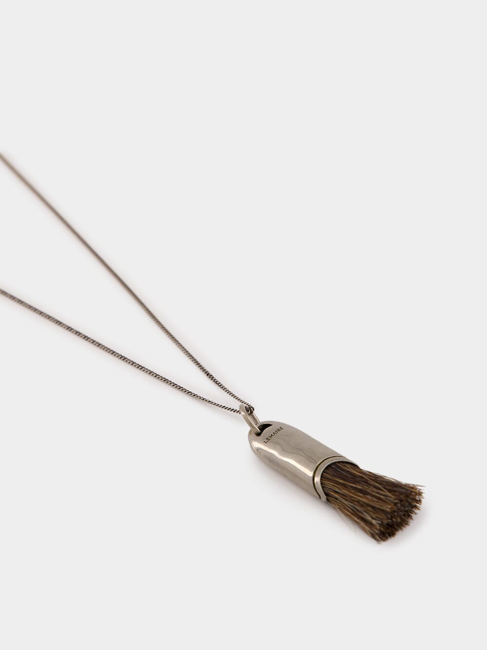 Brown Silver Personal Brush Necklace