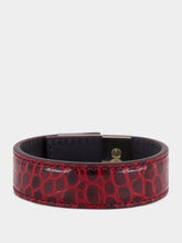 Tom Ford Ruby Red Leather and Brass Bracelet