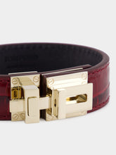 Tom Ford Ruby Red Leather and Brass Bracelet