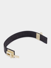 Tom Ford Black Leather and Brass Bracelet