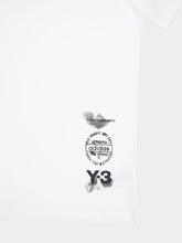 Y-3 White Oversized T-Shirt with Amber Ink Print