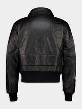 Y-3 Black Leather Bomber Jacket