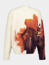 Y-3 Core White AOP Knit Crew Sweater