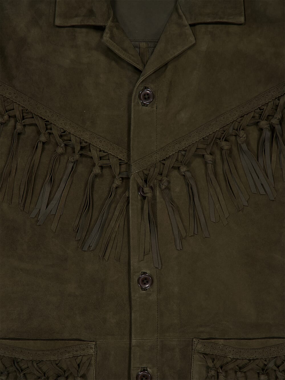 Khaki Green Fringe Jacket