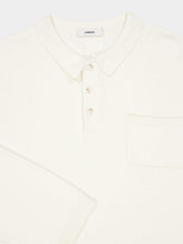 Commas Cream Long Sleeve Boxy Knit Cotton Polo